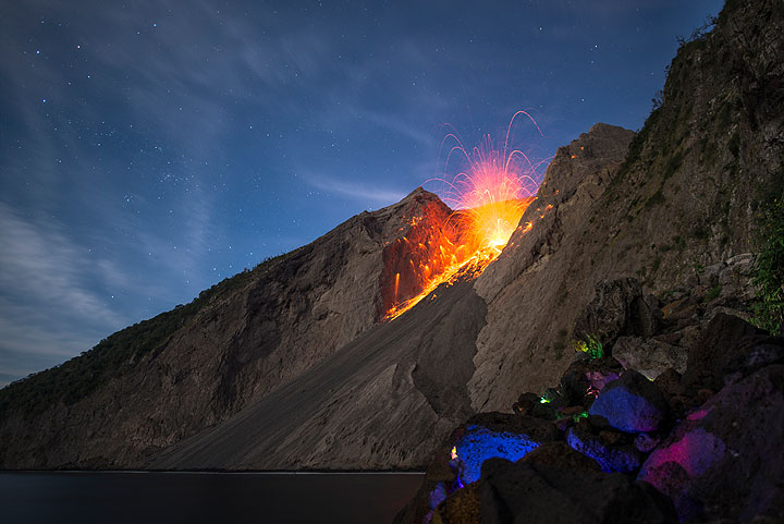 Photo Of The Day By Martinsiering Eruption At Batu Tara At Night July 2015 Volcanodiscovery