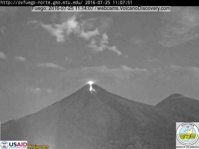  Fuego  volcano  Guatemala new lava flow on SE flank 