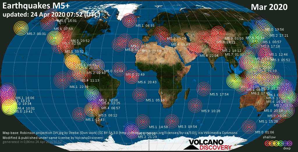 Earthquake Report World Wide For May 2020 Volcanodiscovery